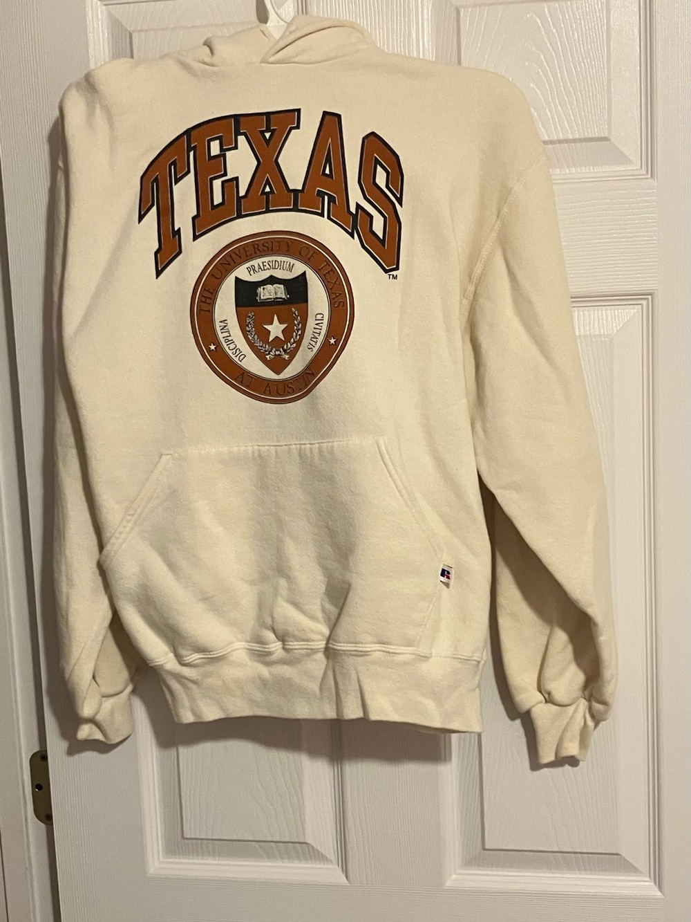 VTG 80s/90s Texas University Longhorns Russell Athletic Hoodie Large Made In USA